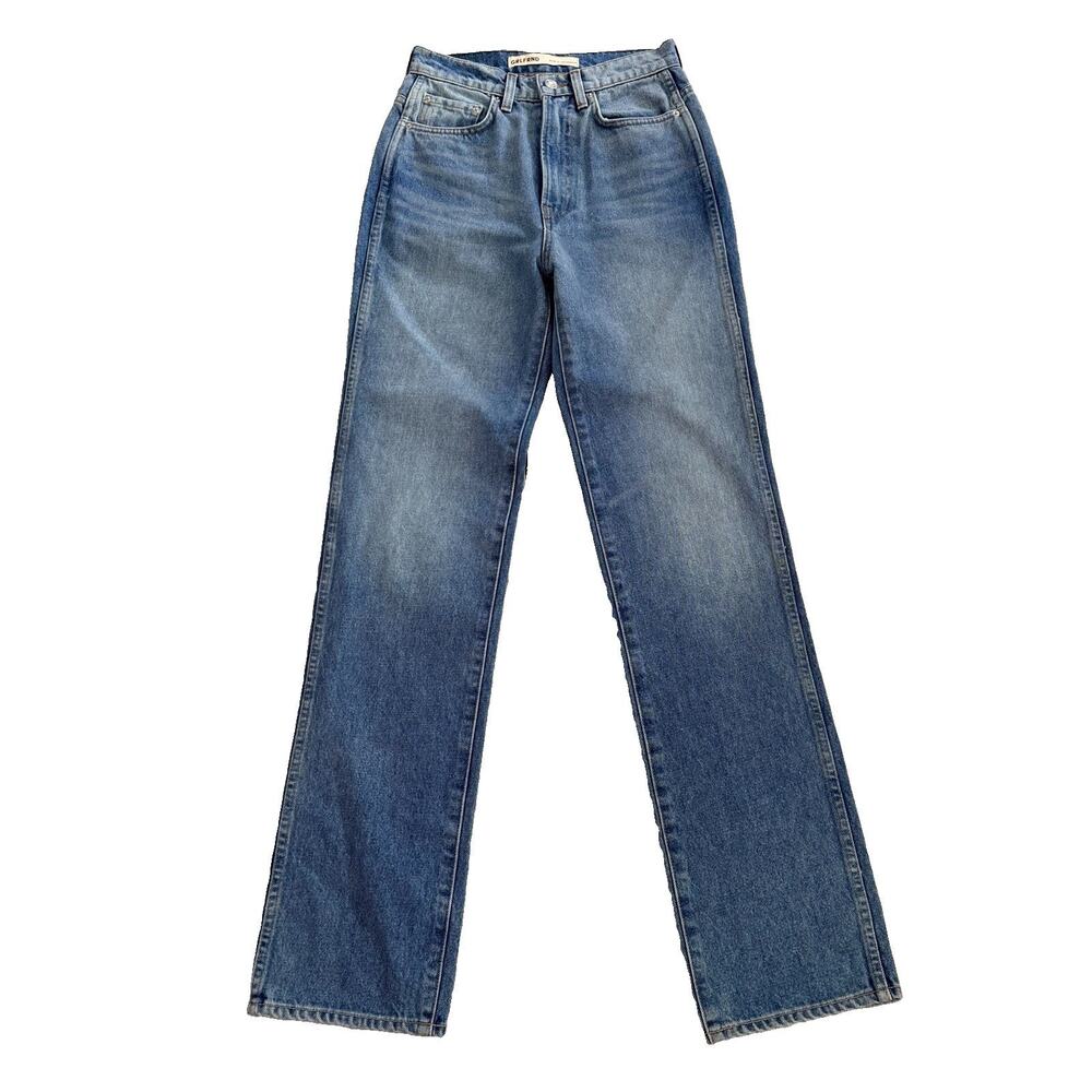 GRLFRND Sara Super High Rise Slim Straight Jeans in Lenox Hill 25 (26 x 33)